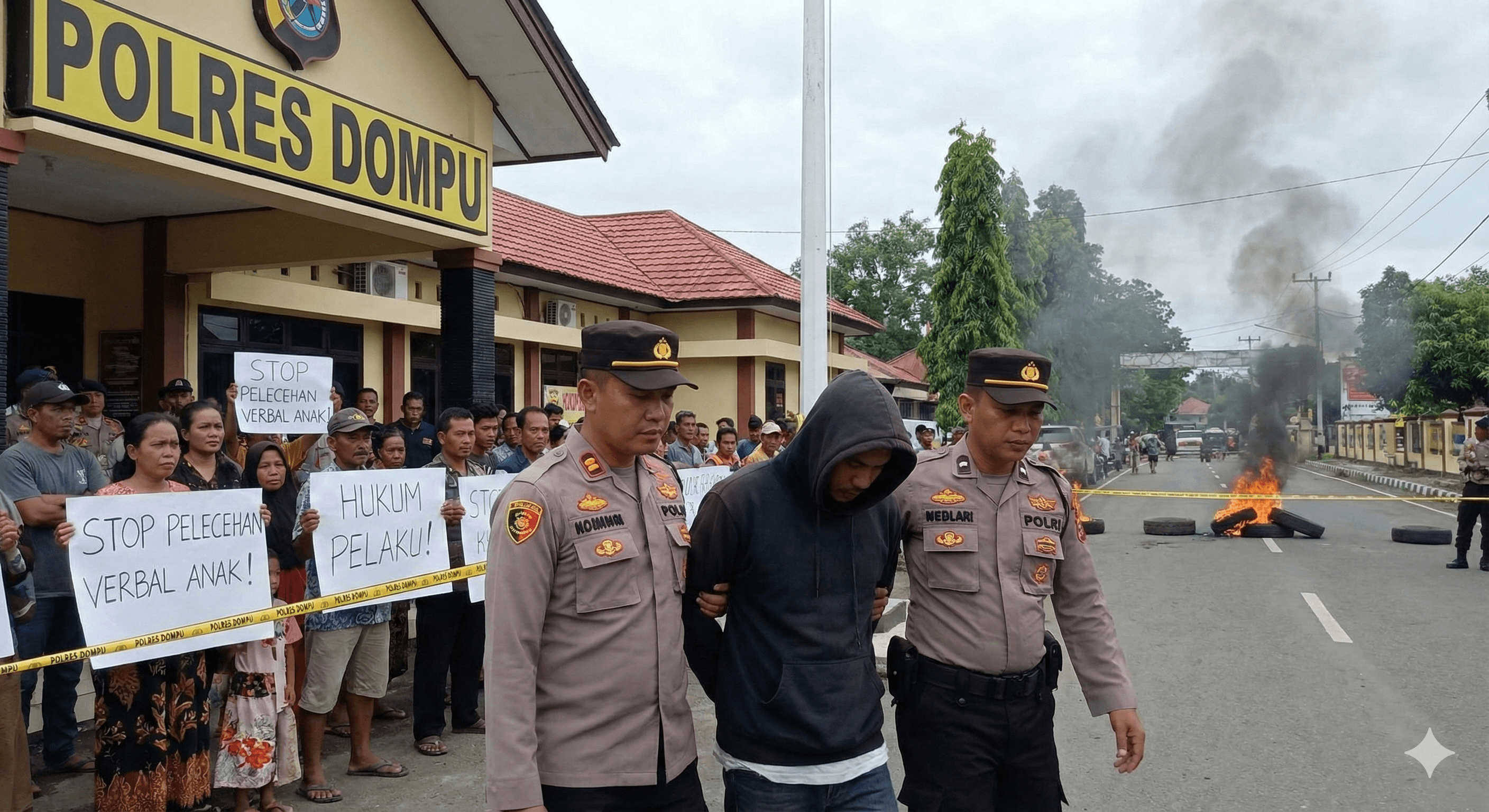 Ayah-Tiri-di-Dompu-Lecehkan-Anak-keluarga-ngamuk-sampai-blokir-jalan