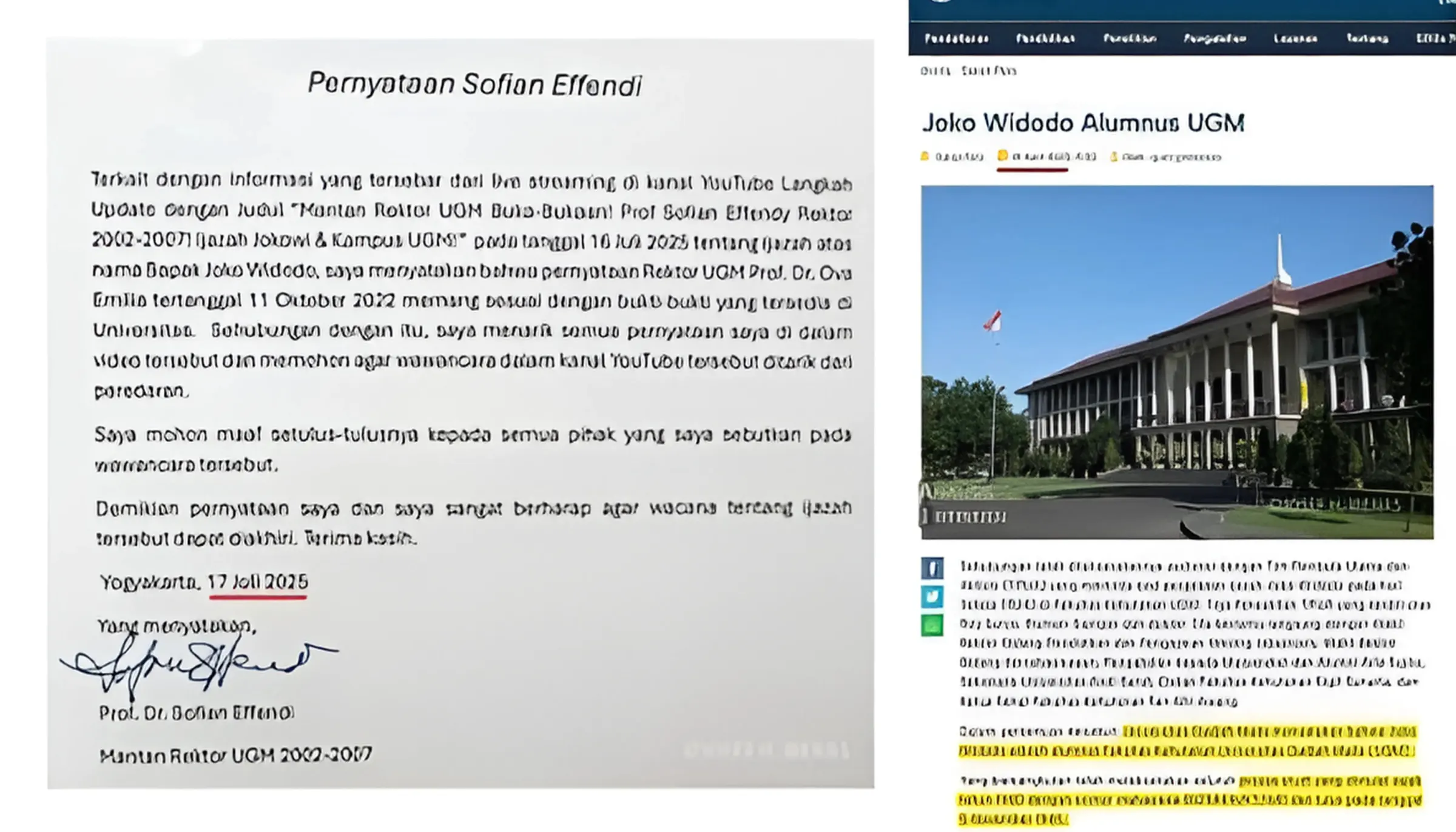 Pernyataan Prof. Sofian Soal Jokowi Viral dan Ditarik, Ada Apa?