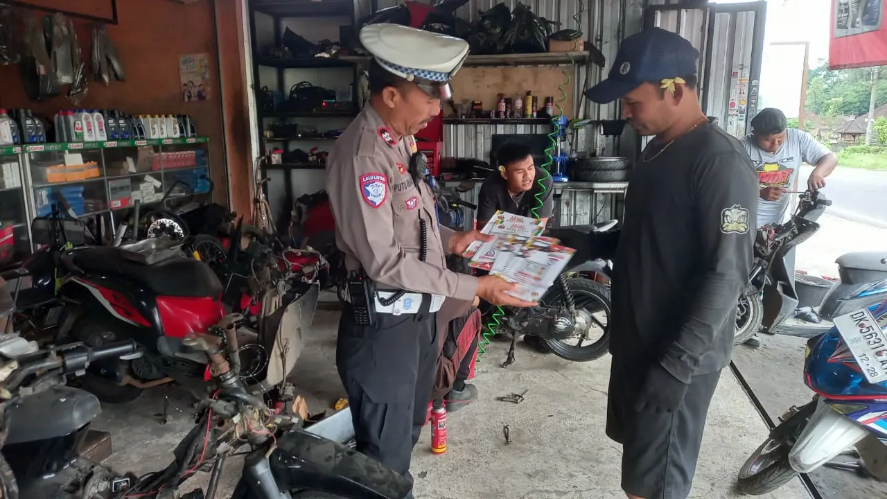 Sat Lantas Polres Badung Gandeng Bengkel, Edukasi Mekanik soal Safety Riding