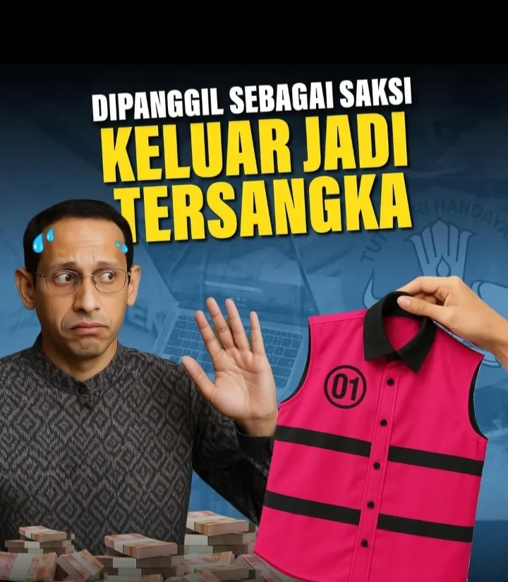 Nadiem Makarim Resmi Tersangka Kasus Chromebook, Kenakan Rompi Pink dan Diborgol